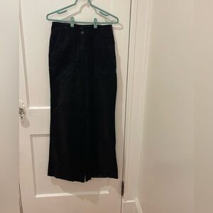 Anthropologie Maeve “the Naomi” Black Wide Leg Velvet Pants